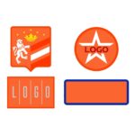 Шеврон из габардина Gabo M, оранжевый