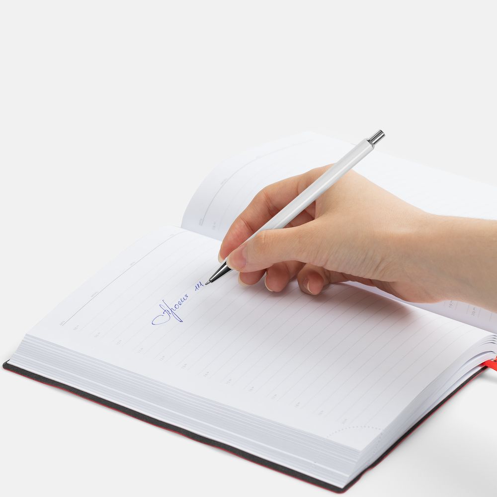 Ручка шариковая Slim Beam, белая — изображение 3