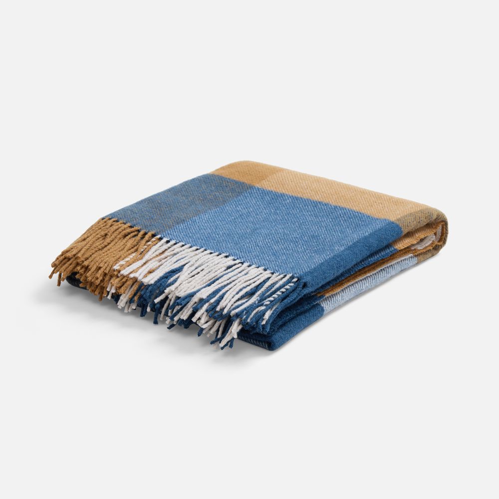 Плед Fleco, синий с коричневым — изображение 2