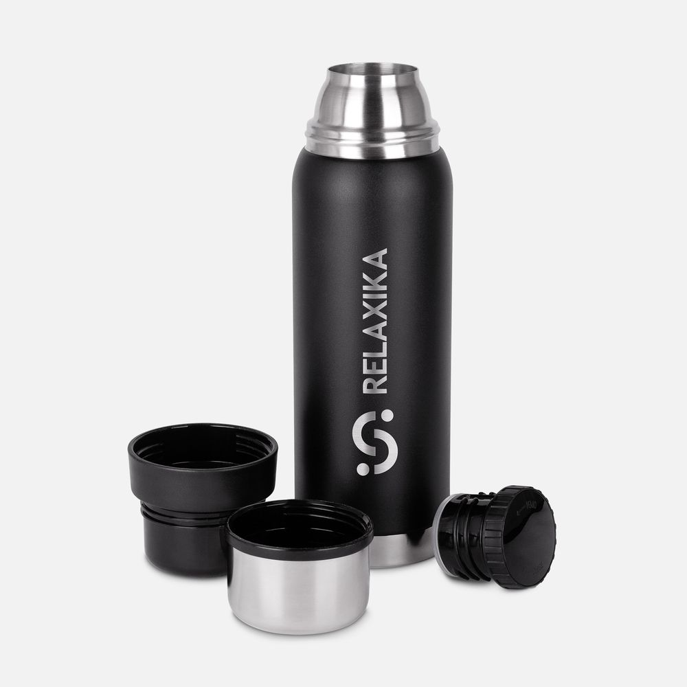 Термос Relaxika 750 со стикерпаком, черный — изображение 3