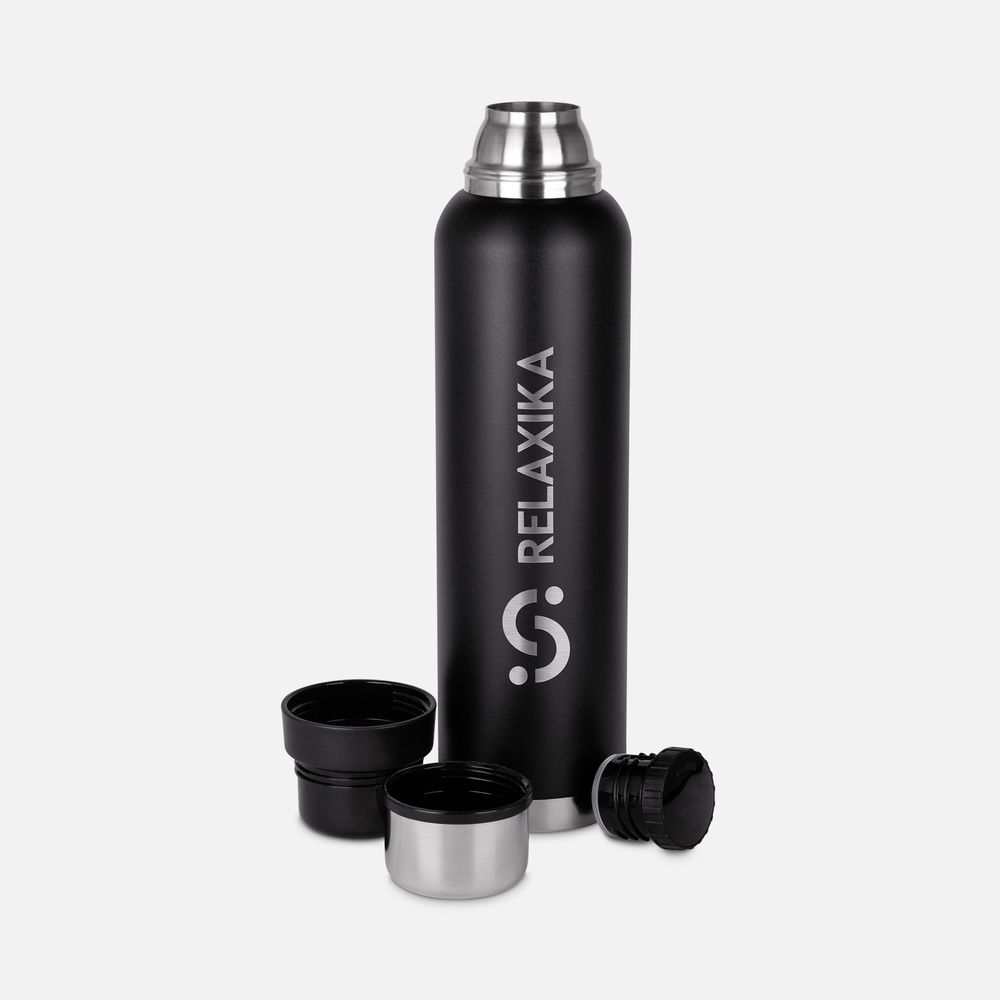 Термос Relaxika 1600 со стикерпаком, черный — изображение 3