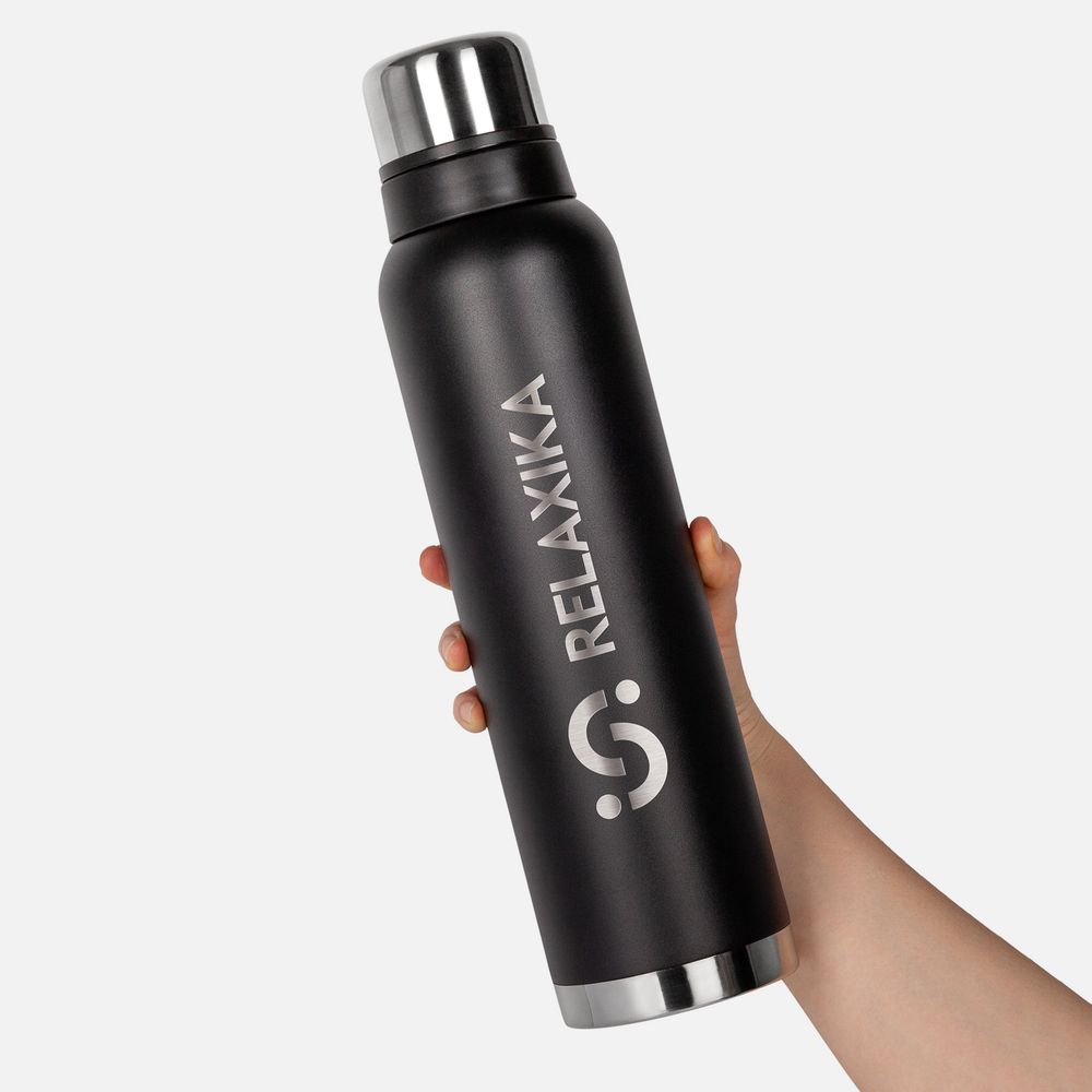 Термос Relaxika 1600 со стикерпаком, черный — изображение 9