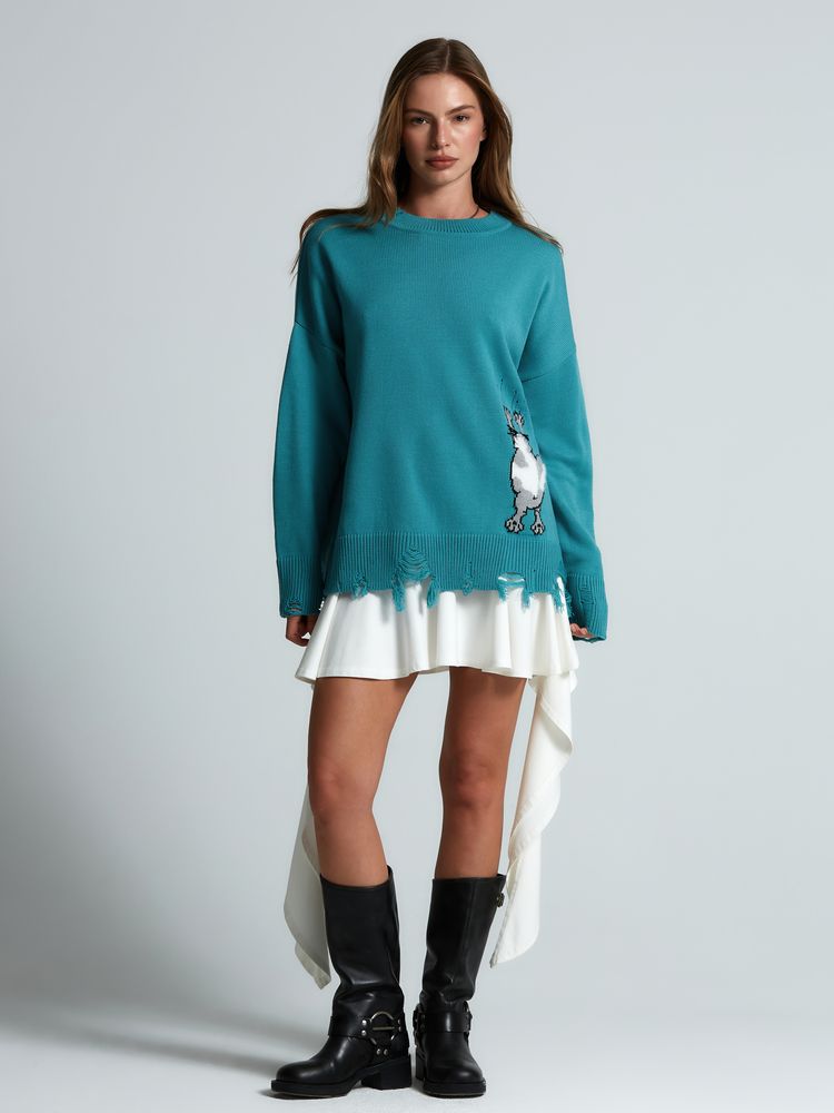 Свитер оверсайз Tricksy Net Grunge на заказ, акрил — изображение 9