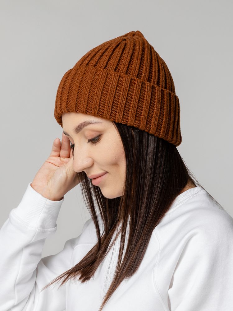 Шапка Uni, коричневая (терракота) — изображение 6