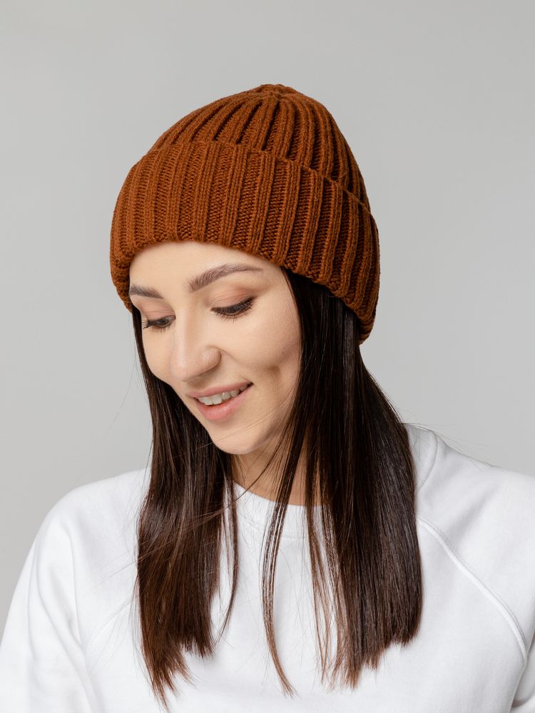 Шапка Uni, коричневая (терракота) — изображение 5