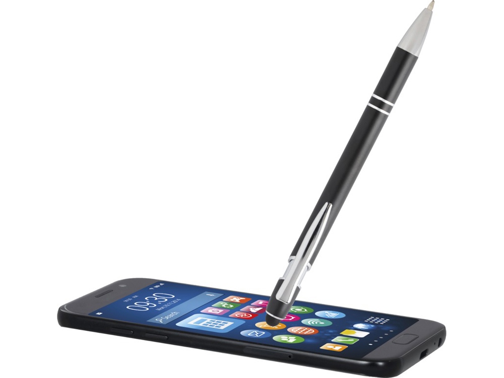 Kish шариковая ручка с серебристой отделкой - сплошной черный (синие чернила) — изображение 5