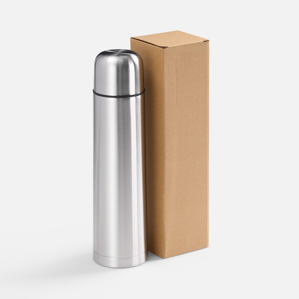 Термос Plain 1000, ver.2, серебристый — изображение 8