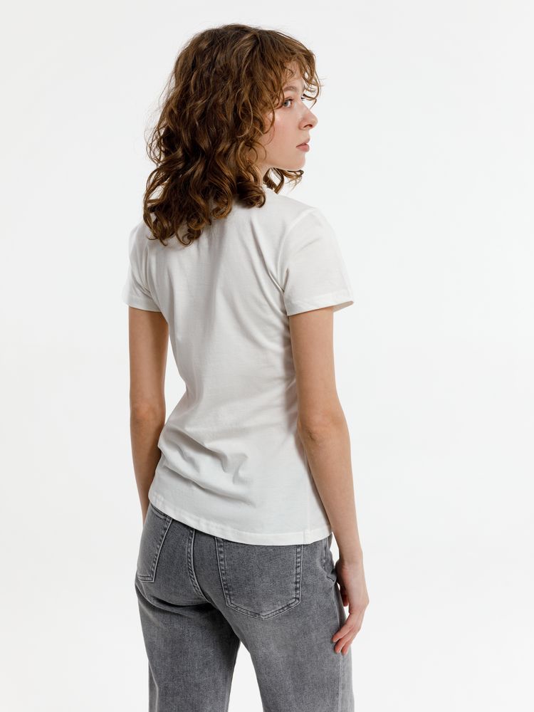 Футболка женская T-bolka Lady, белая (теплый оттенок) — изображение 7