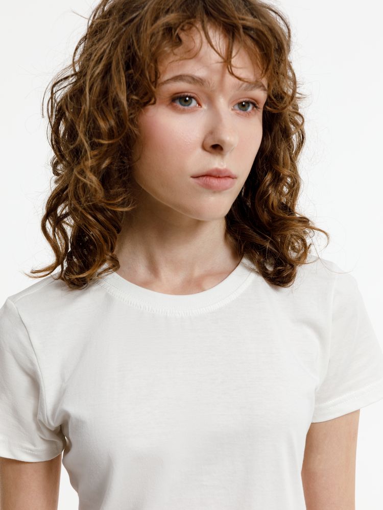 Футболка женская T-bolka Lady, белая (теплый оттенок) — изображение 9