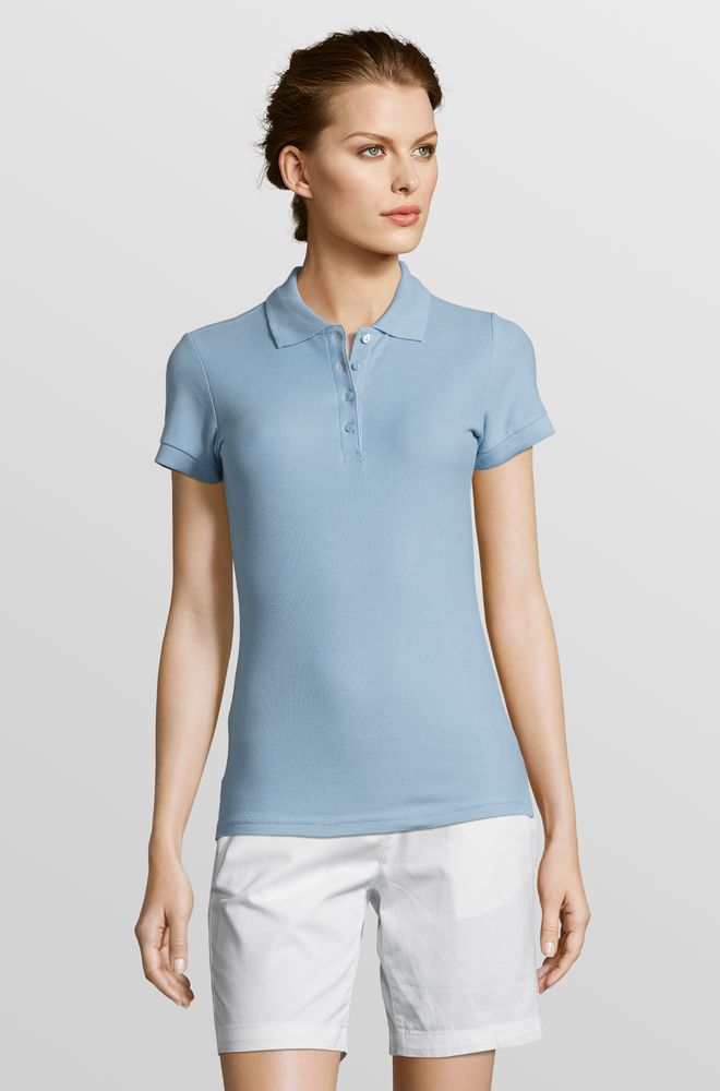 Рубашка поло женская People 210, голубая — изображение 4
