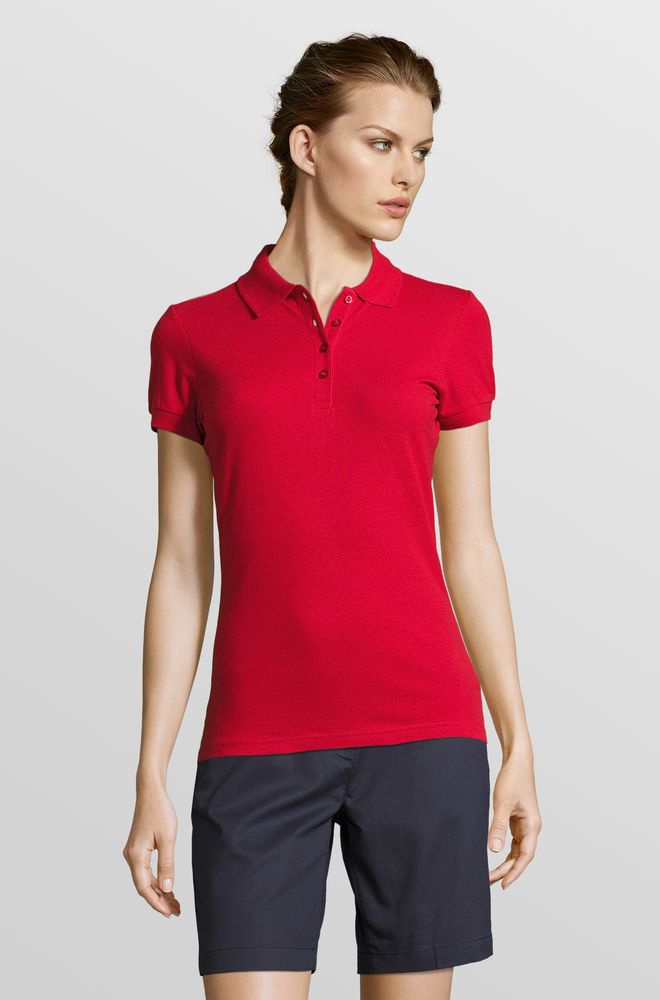Рубашка поло женская People 210, красная — изображение 4