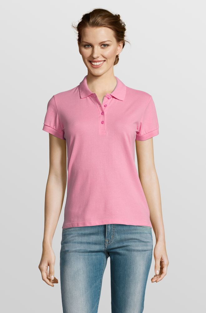 Рубашка поло женская People 210, «розовая орхидея» — изображение 4