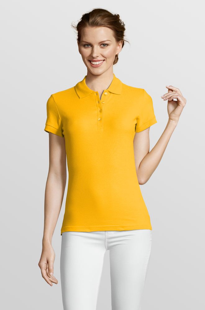 Рубашка поло женская People 210, желтая — изображение 4