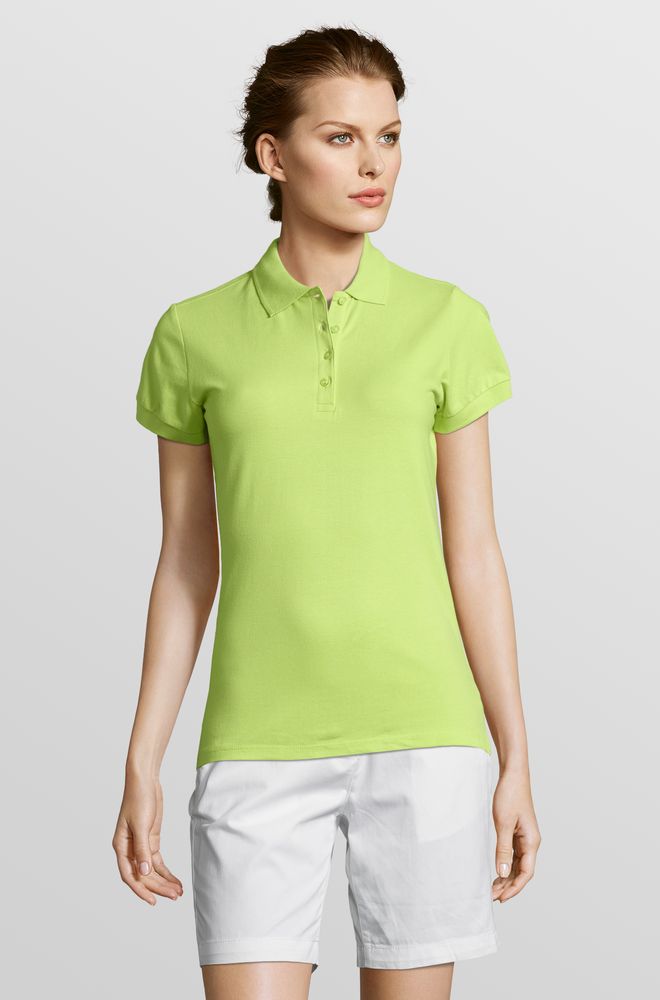 Рубашка поло женская People 210, зеленое яблоко — изображение 4