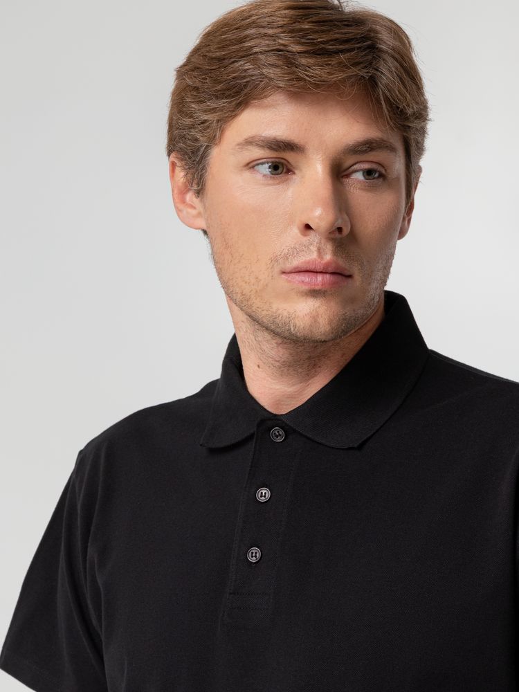 Рубашка поло мужская Spring 210, черная — изображение 7