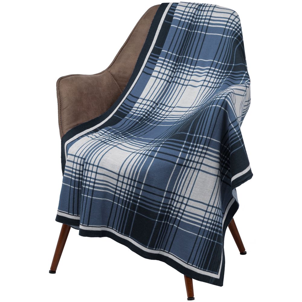 Плед Duotone, синий с белым — изображение 2