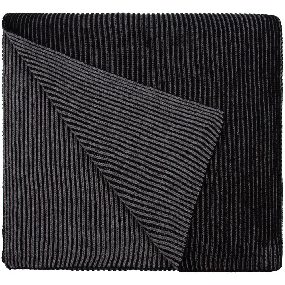 Шарф Nobilis, черный с серым меланжем — изображение 2