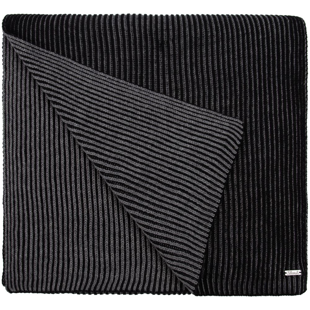 Шарф Nobilis, черный с серым меланжем — изображение 2