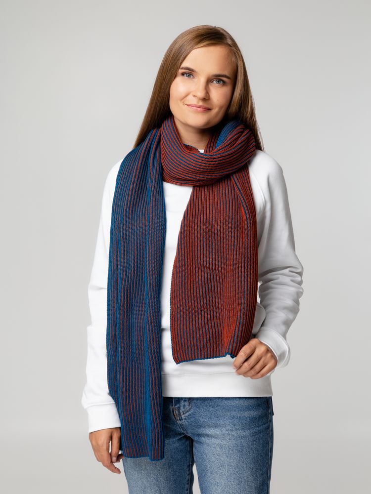 Шарф Nobilis, бирюзовый с терракотовым — изображение 6