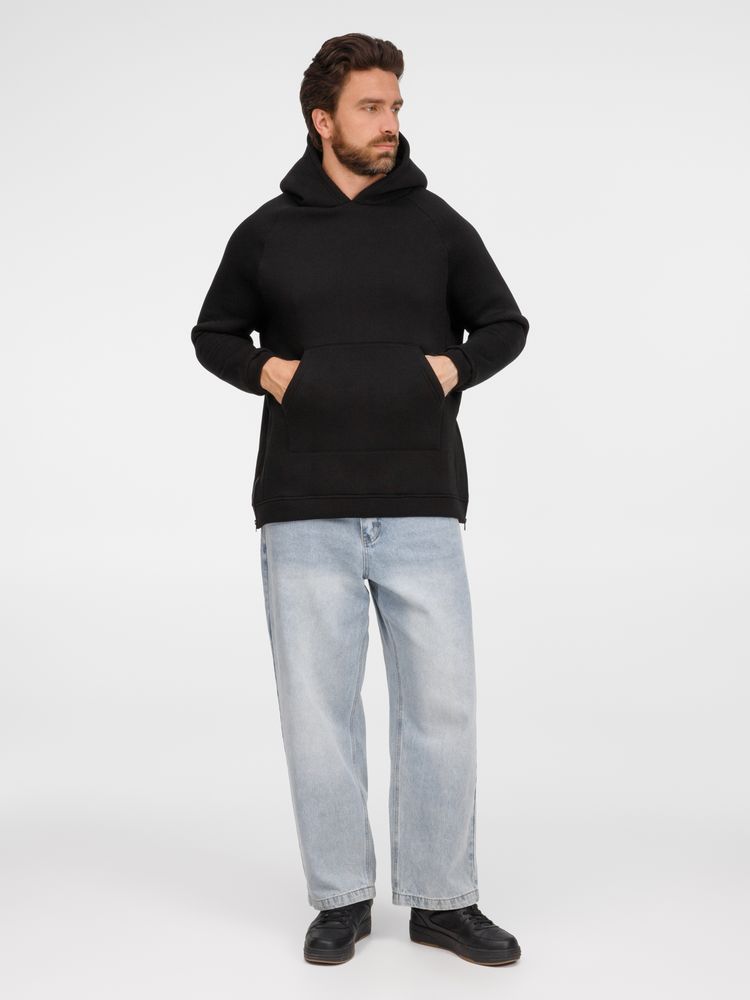 Худи унисекс оверсайз Easy Street, черное — изображение 10