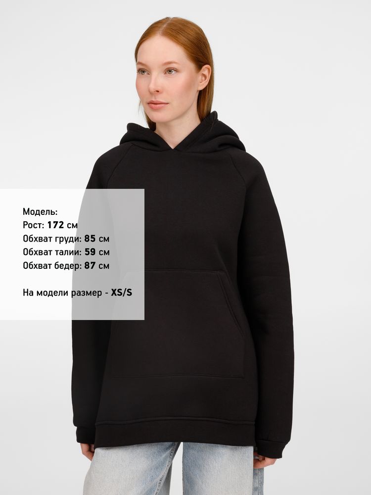 Худи унисекс оверсайз Easy Street, черное — изображение 11