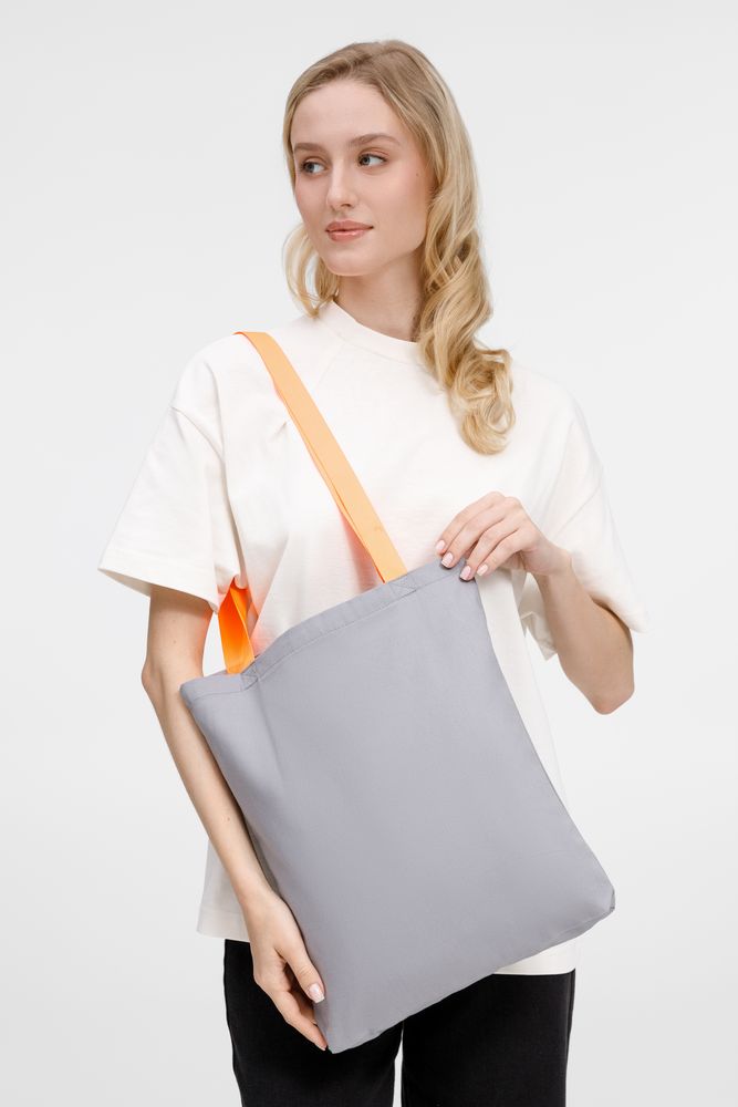 Шопер B4, серый с оранжевыми ручками — изображение 3
