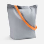 Шопер B5, серый с оранжевыми ручками