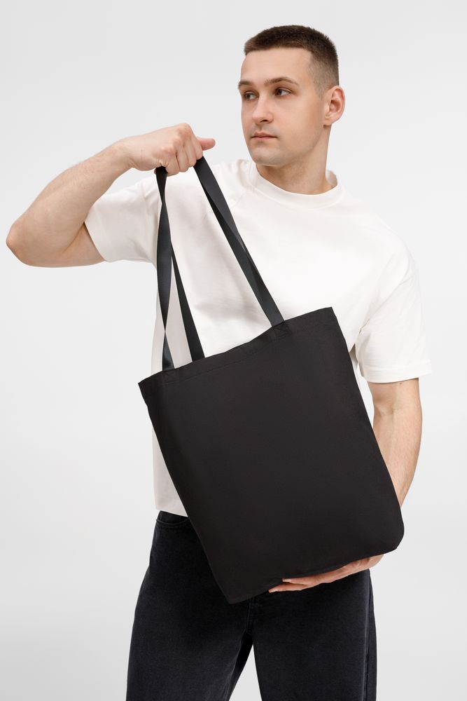 Шопер B5, черный с черными ручками — изображение 3
