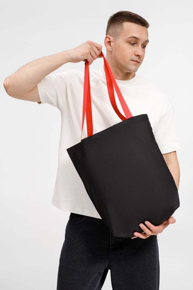 Шопер B5, черный с красными ручками — изображение 3