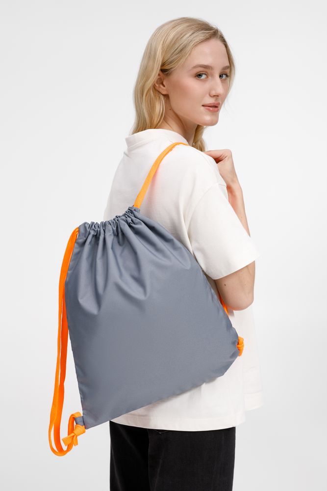 Рюкзак B3, серый с оранжевыми лямками — изображение 5