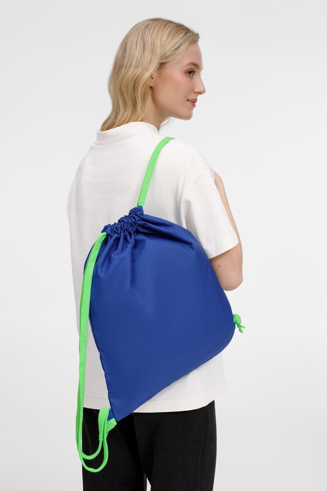 Рюкзак B3, синий с зелеными лямками — изображение 5