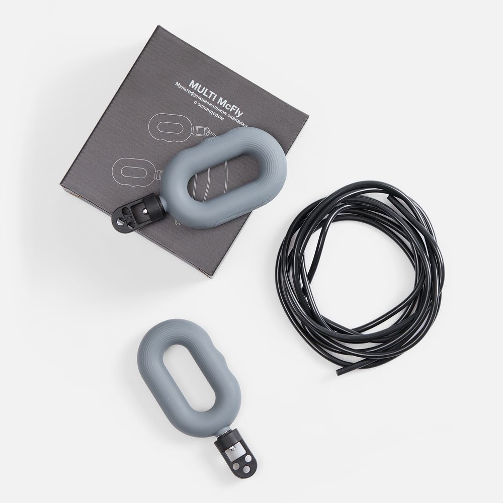 Мультифункциональная скакалка с эспандером Multi McFly, серая — изображение 7