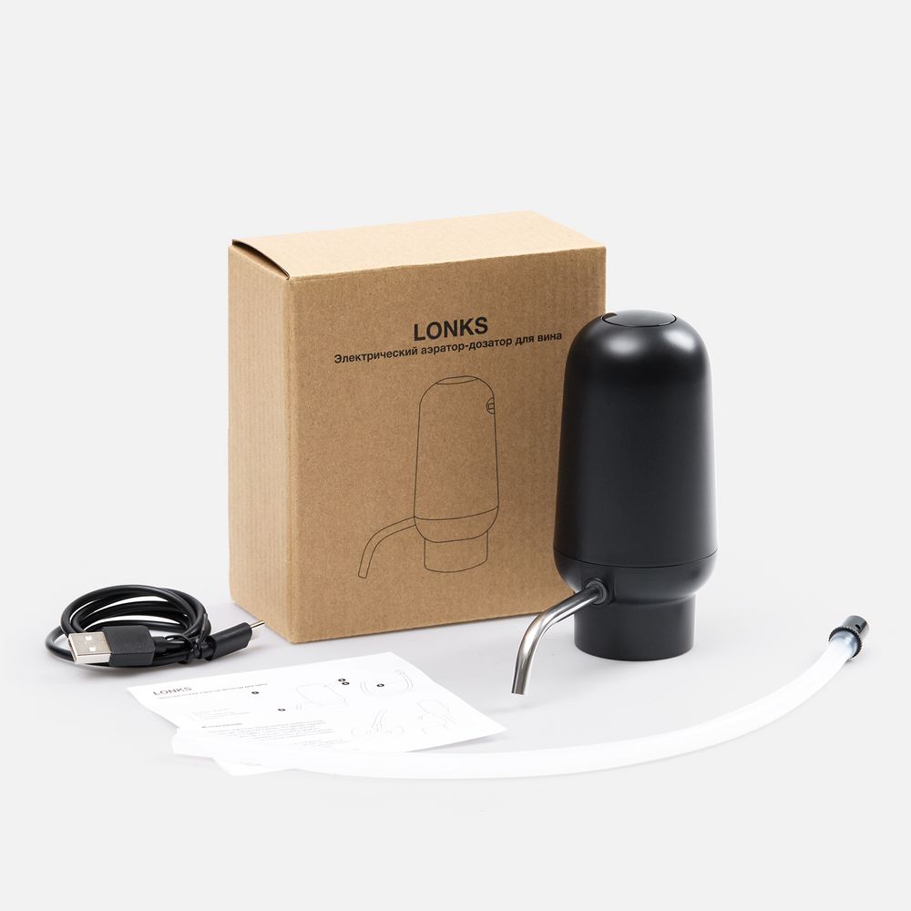 Электрический аэратор-дозатор для вина Lonks, черный — изображение 9