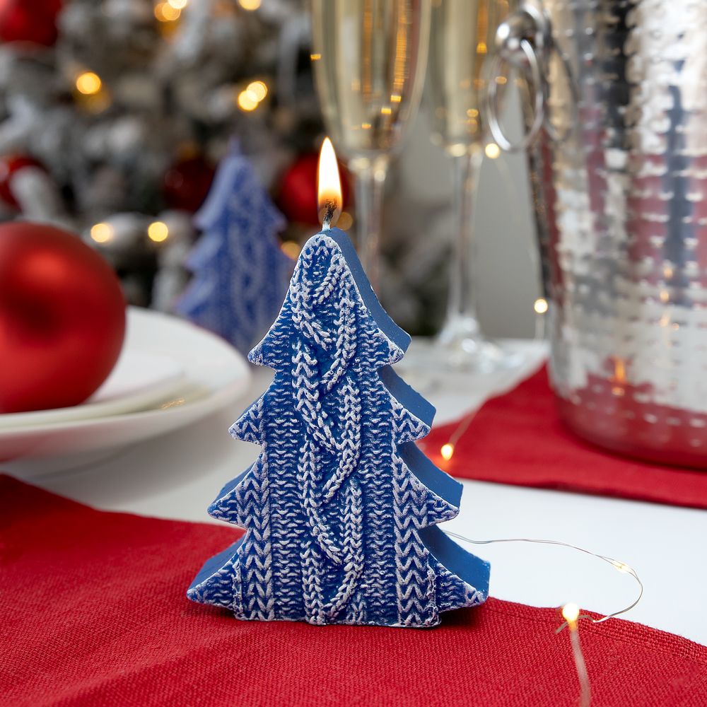 Свеча Kniteam, елка, синяя — изображение 4