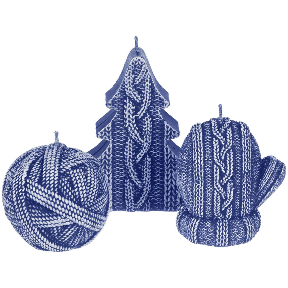 Свеча Kniteam, клубок, синий — изображение 3