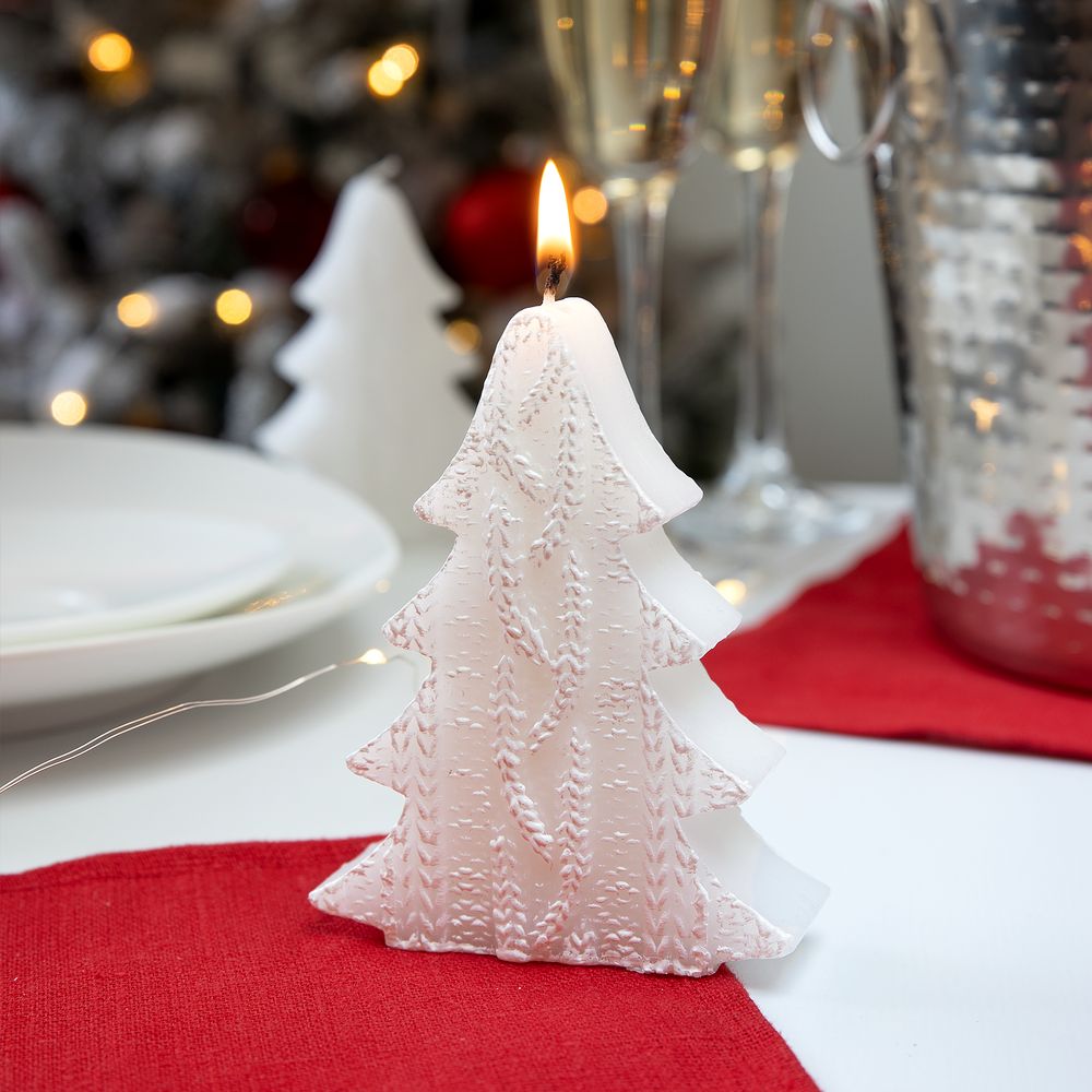 Свеча Kniteam, елка, белая — изображение 4