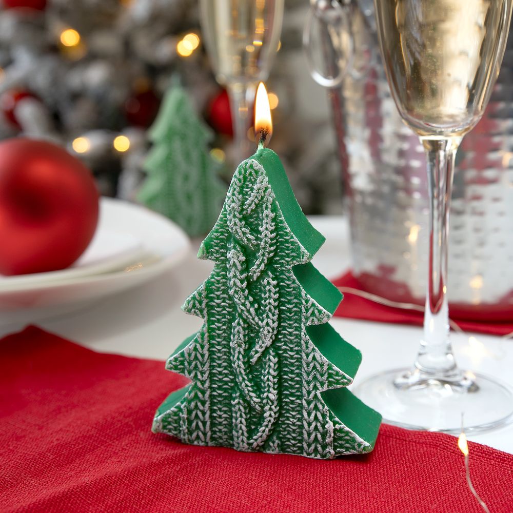 Свеча Kniteam, елка, зеленая — изображение 4