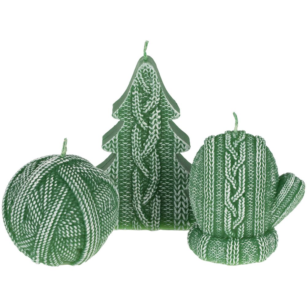 Свеча Kniteam, варежка, зеленая — изображение 3