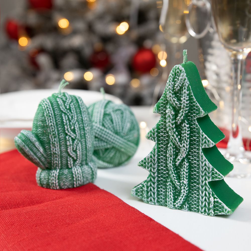 Свеча Kniteam, елка, зеленая — изображение 5