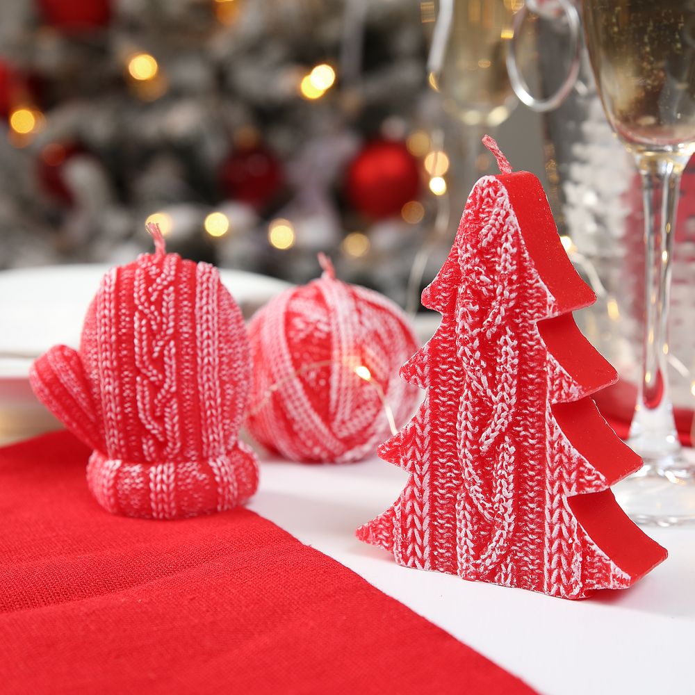 Свеча Kniteam, варежка, красная — изображение 5