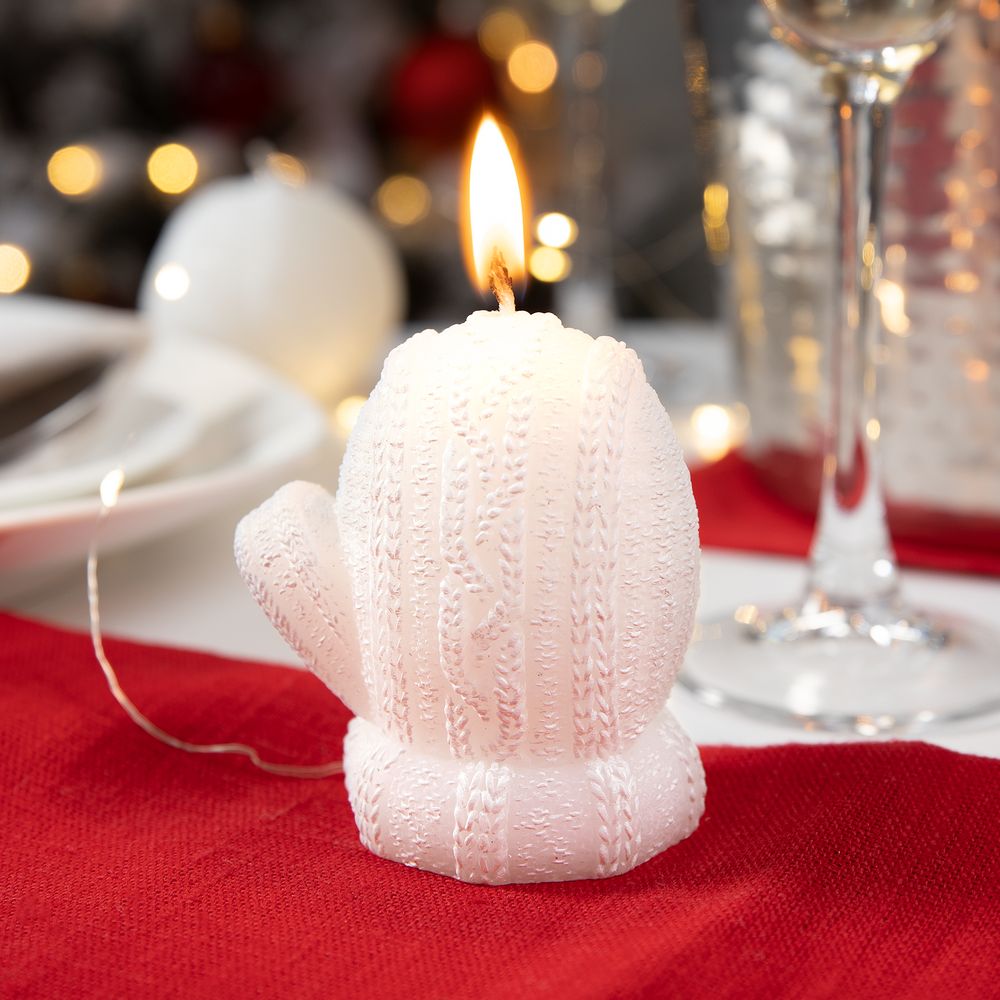 Свеча Kniteam, варежка, белая — изображение 4