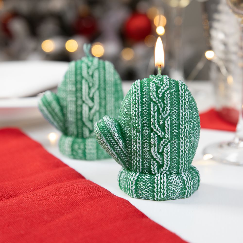 Свеча Kniteam, варежка, зеленая — изображение 4