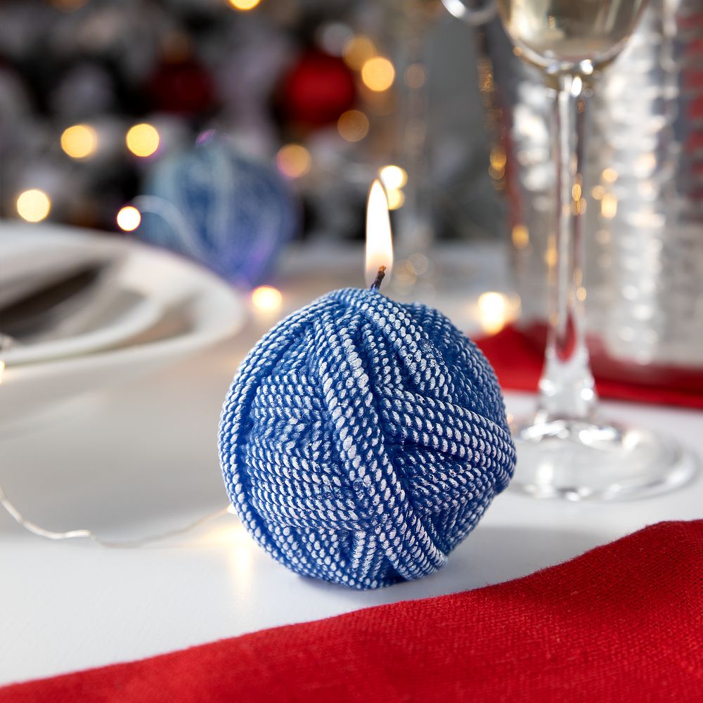 Свеча Kniteam, клубок, синий — изображение 4