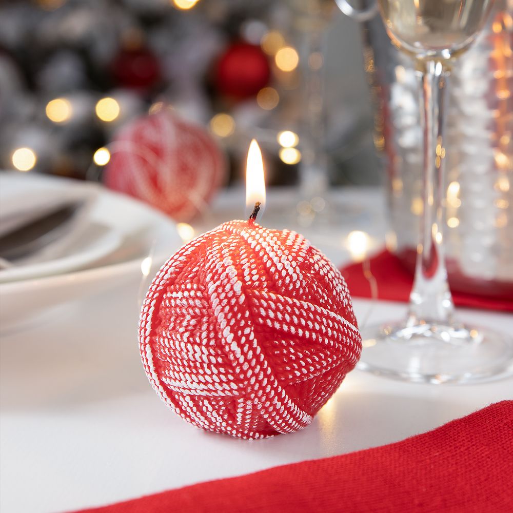 Свеча Kniteam, клубок, красный — изображение 4