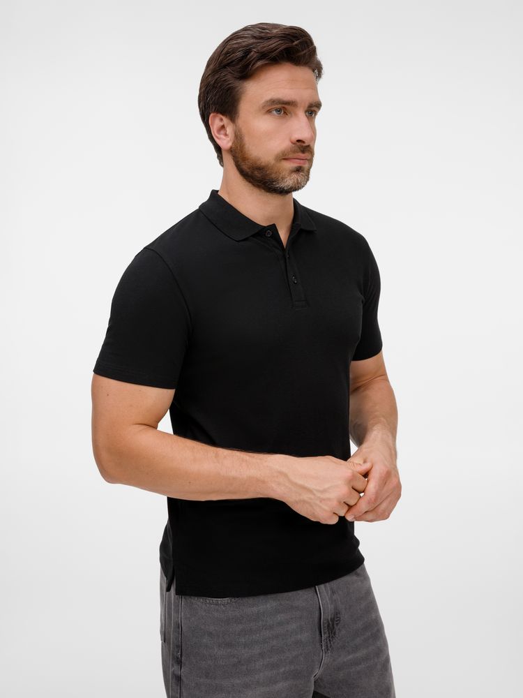 Рубашка поло унисекс Tervise, черная — изображение 6