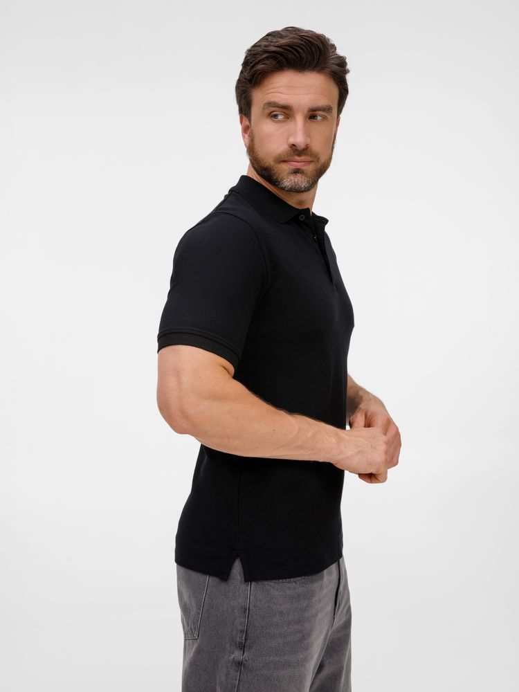 Рубашка поло унисекс Upswing, черная — изображение 6