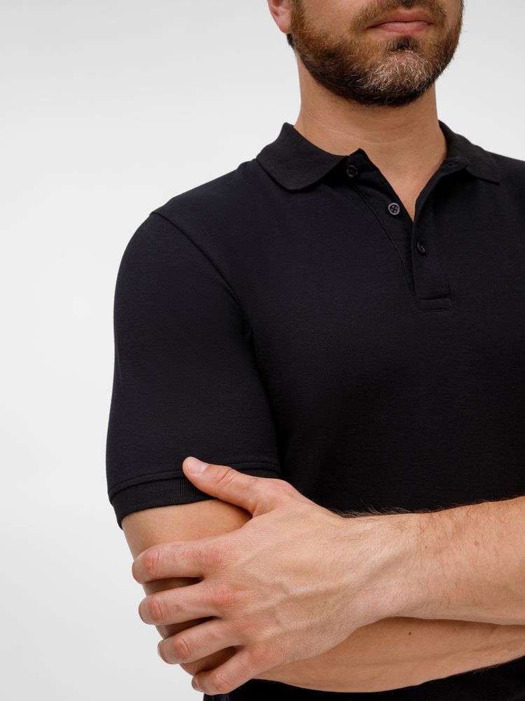 Рубашка поло унисекс Upswing, черная — изображение 8