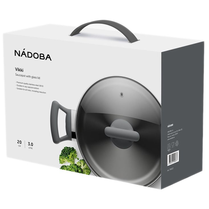 Кастрюля со стеклянной крышкой Vikki — изображение 3