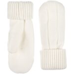 Варежки Knit Beat, белые (молочные)