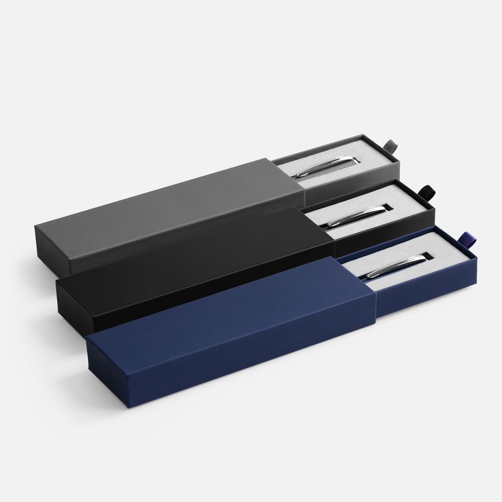 Ручка шариковая Ringa в футляре, серая — изображение 4